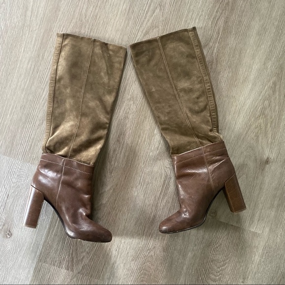 Vince Suede Pull On Heeled Boots - Picture 1 of 13